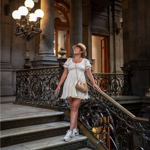 En Saison Puff Sleeve Sveta Mini Dress M euc